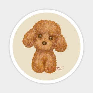 Toy poodle brush drawing Magnet